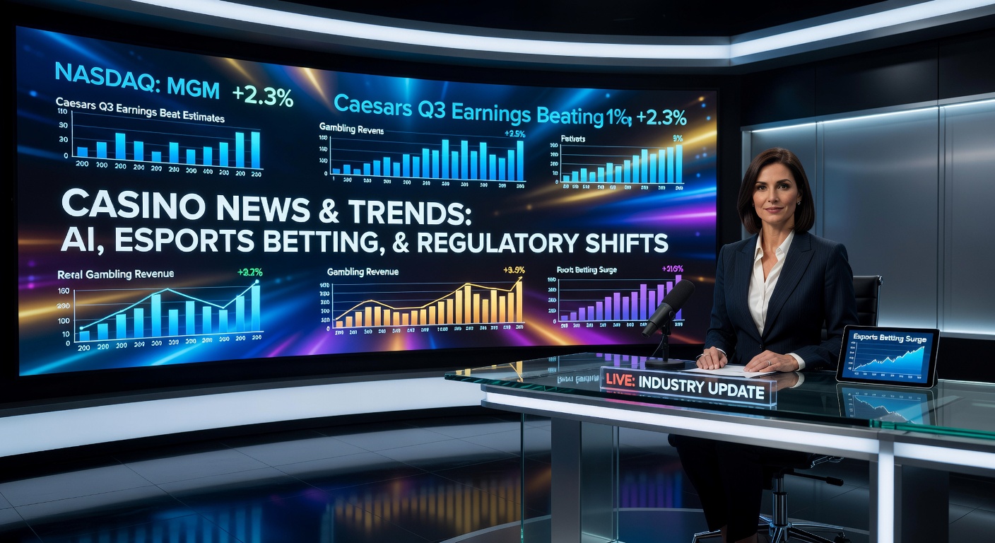 Conceptual image of gaming industry merger with casino chips and corporate logos blending together, symbolizing acquisition talks