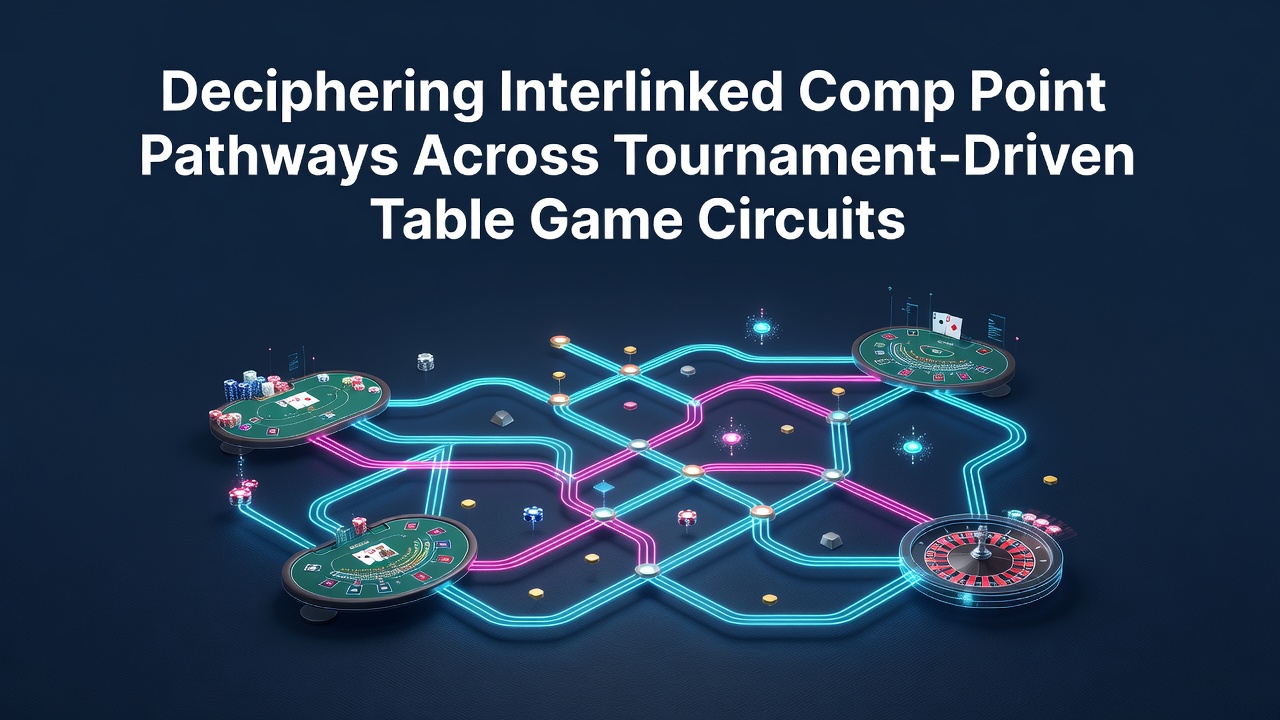 Tournament table game setup showing interconnected player tracking systems at a major casino circuit event