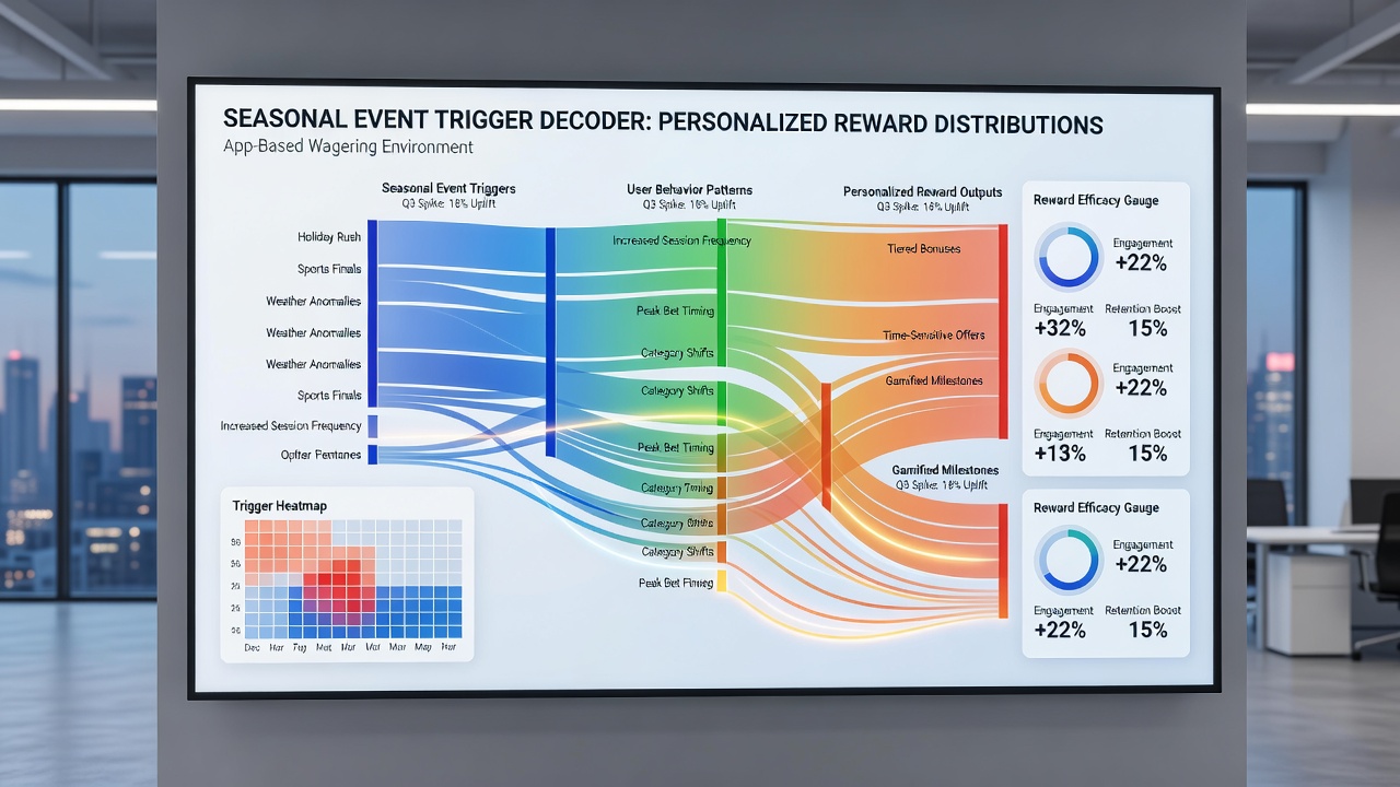 Dashboard view of personalized reward analytics segmented by seasonal events in wagering apps