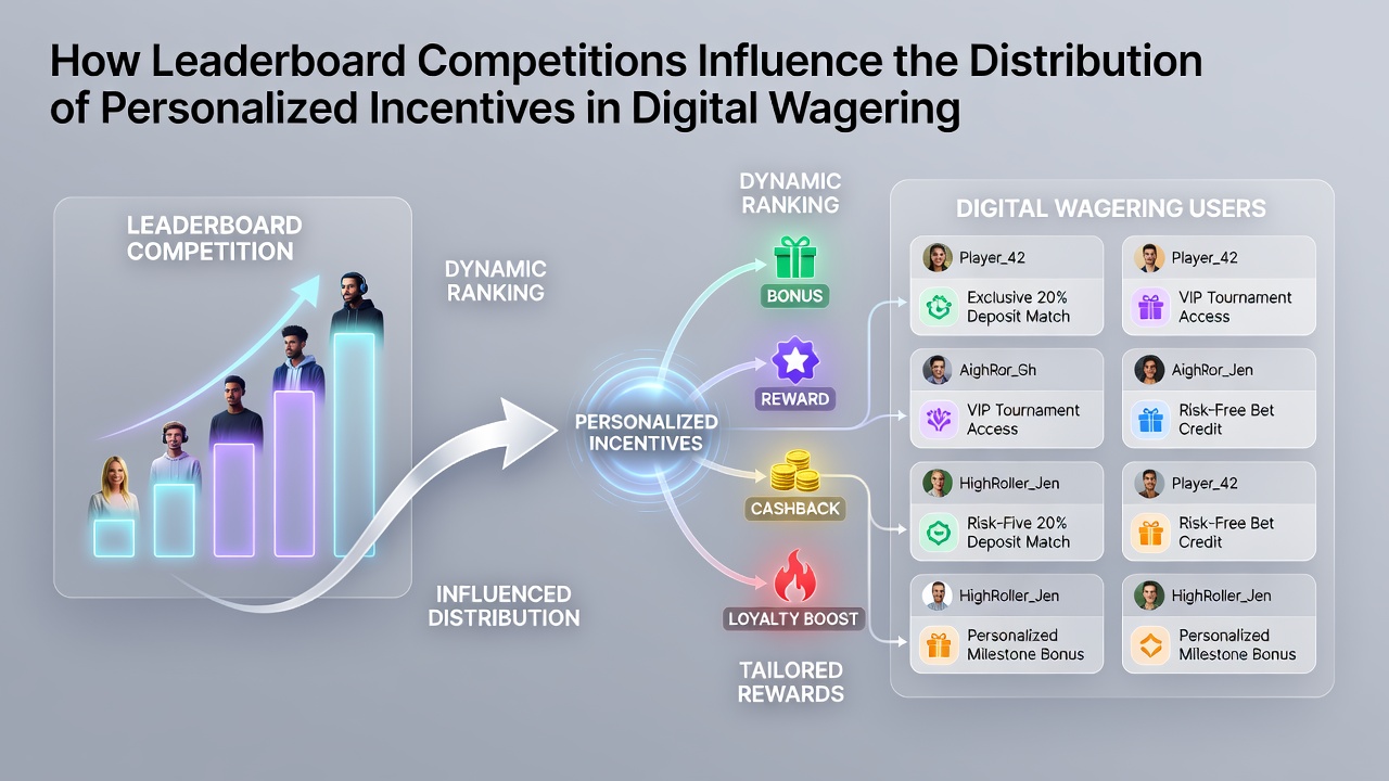 Analysis dashboard showing correlations between leaderboard positions and personalized incentive tiers in wagering apps