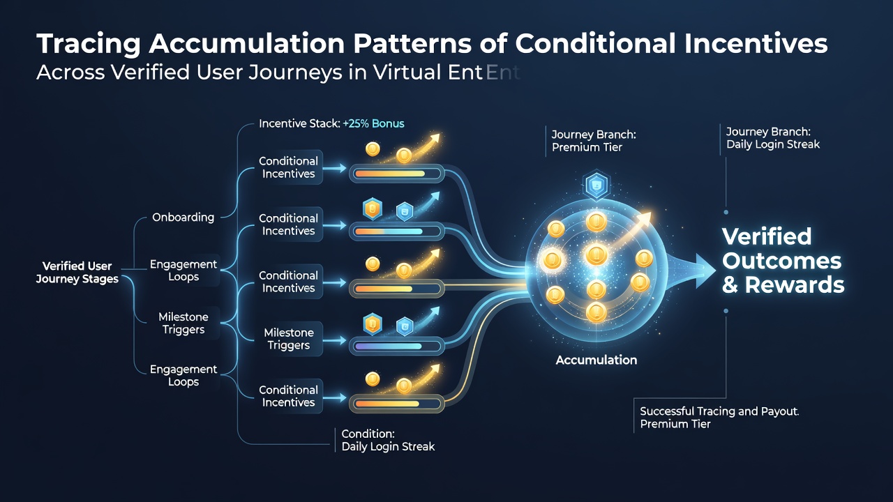 Data dashboard displaying accumulation patterns and verified journey milestones in virtual gaming environments