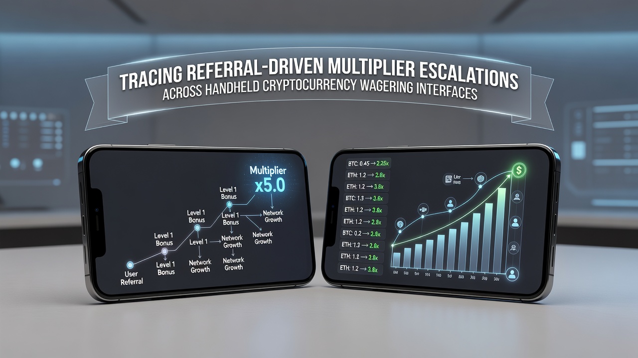 Mobile crypto wagering interface displaying referral multiplier progression on a smartphone screen